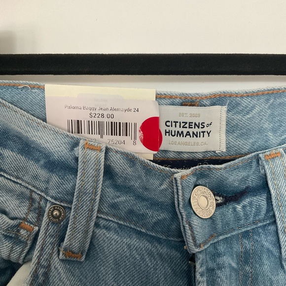 NWT CITIZENS OF HUMANITY Paloma Baggy Jean in Alemayde, Size 24 - Picture 8 of 10